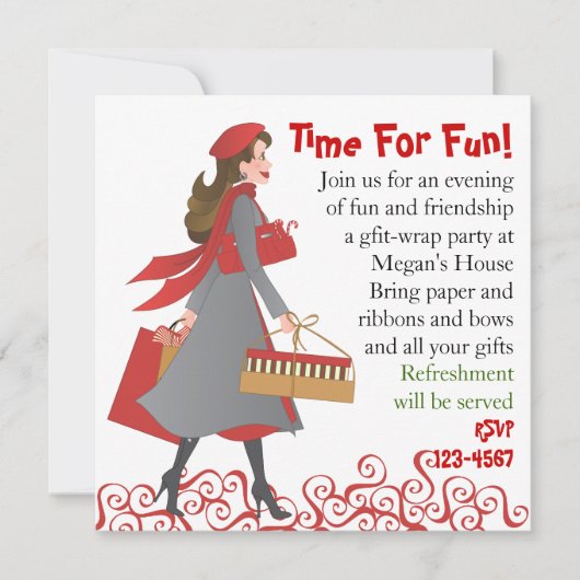 クリスマスショッピング 招待状 (正面)