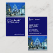 クリスマスショッピング-深いネイビー 名刺 (正面/裏面)