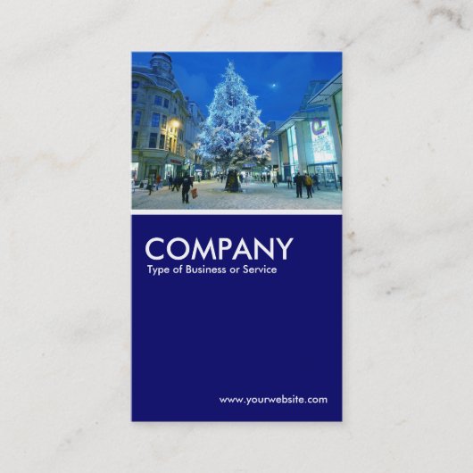 クリスマスショッピング-深いネイビー 名刺 (正面)