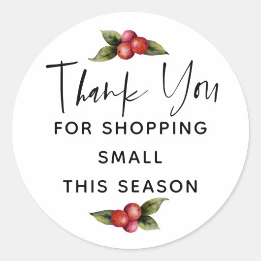 クリスマスショッピングSmall Business ラウンドシール (正面)