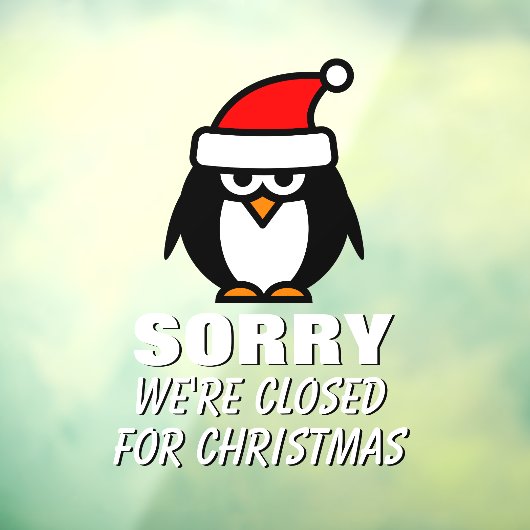 クリスマスショップの窓が閉まってごめんなさい ウィンドウサイン (シート3)