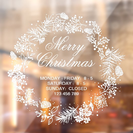 クリスマスショップデコーホリデーシーズンホワイト  ウィンドウサイン (シート2)