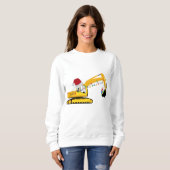 クリスマスショベル建築トラック スウェットシャツ (正面フル)