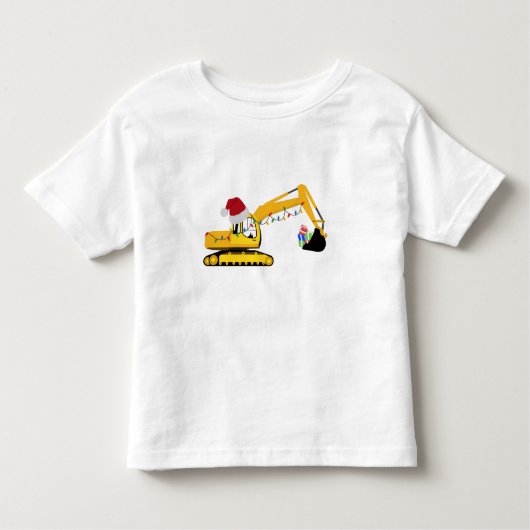 クリスマスショベル建築トラック トドラーTシャツ (正面)