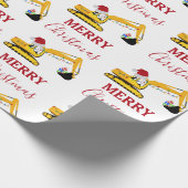 クリスマスショベル建築トラック ラッピングペーパー (角)