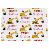 クリスマスショベル建築トラック ラージペーパーバッグ (裏面)