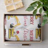 クリスマスショベル建築トラック 薄葉紙 (ギフト)