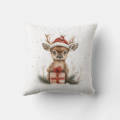 クリスマスシリーズベビー鹿inサンタハットギフト クッション (裏面)
