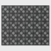 クリスマスシルバーが輝く雪片 ラッピングペーパー (フラット)