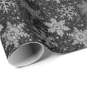 クリスマスシルバーが輝く雪片 ラッピングペーパー (ロールコーナー)