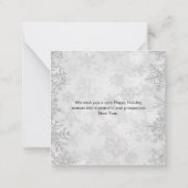 クリスマスシルバーの冬の雪の写真モダン ノートカード (裏面)