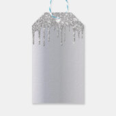 クリスマスシルバーの木のグリッターが乾く ギフトタグ (裏面)