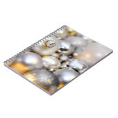 クリスマスシルバーの装飾のボーブル ノートブック (左側)