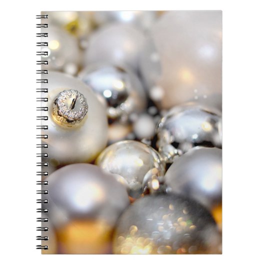 クリスマスシルバーの装飾のボーブル ノートブック (正面)