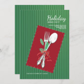 クリスマスシルバーウェア招待状 招待状 (正面/裏面)