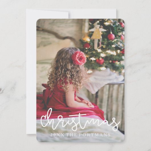 クリスマスシルバークローバーの追加フォトと名前 シーズンカード (正面)