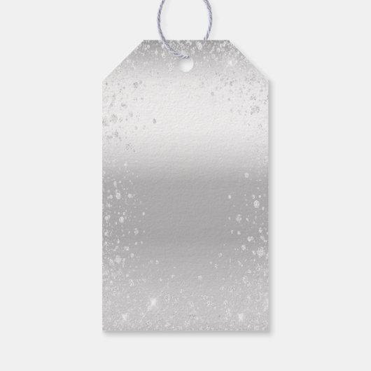 クリスマスシルバーグリッターのビジネスロゴ ギフトタグ (裏面)