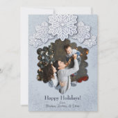 クリスマスシルバーグリッタースノーフレーク写真 シーズンカード (正面)