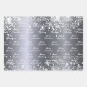 クリスマスシルバーグリッター ラッピングペーパーシート (正面)