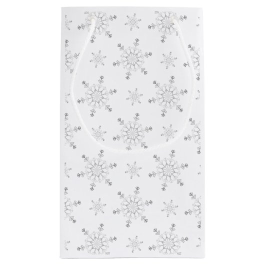 クリスマスシルバースノーフレーク抱き枕 スモールペーパーバッグ (裏面)