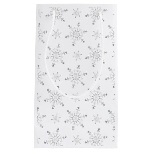 クリスマスシルバースノーフレーク抱き枕 スモールペーパーバッグ (正面)