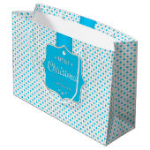 クリスマスシルバーブルー水玉模様抱き枕 – 大 ラージペーパーバッグ (裏面アングル)