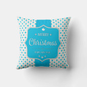 クリスマスシルバーブルー水玉模様枕 クッション (裏面)