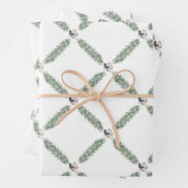 クリスマスシルバーベルズガーランド ラッピングペーパーシート