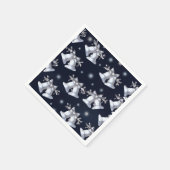 クリスマスシルバーベル スタンダードカクテルナプキン (角)