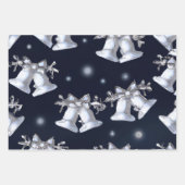 クリスマスシルバーベル ラッピングペーパーシート (正面3)