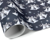 クリスマスシルバーベル ラッピングペーパー (ロールコーナー)