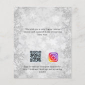 クリスマスシルバー冬の雪ビジネスQRインスタグラム チラシ (裏面)