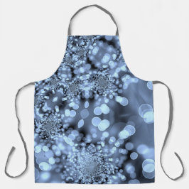 クリスマスシルバー青いスノーフレーク エプロン