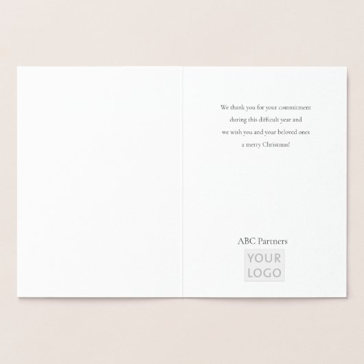 クリスマスシルバ素朴ーの木の手を引いた 箔カード (内部)