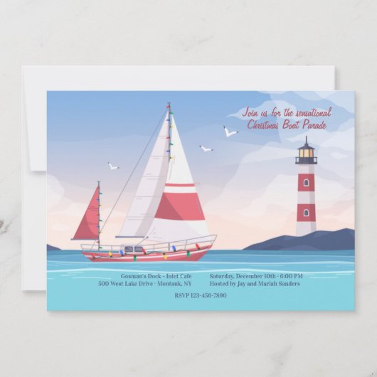 クリスマスシルボートボートパレード招待状 招待状 (正面)