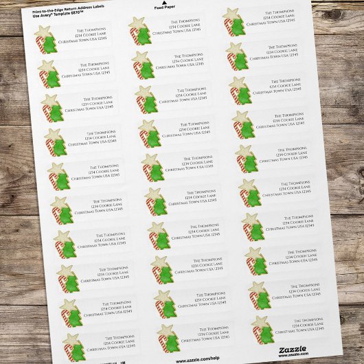 クリスマスシンプルかわいいお洒落クッキー切り抜き ラベル