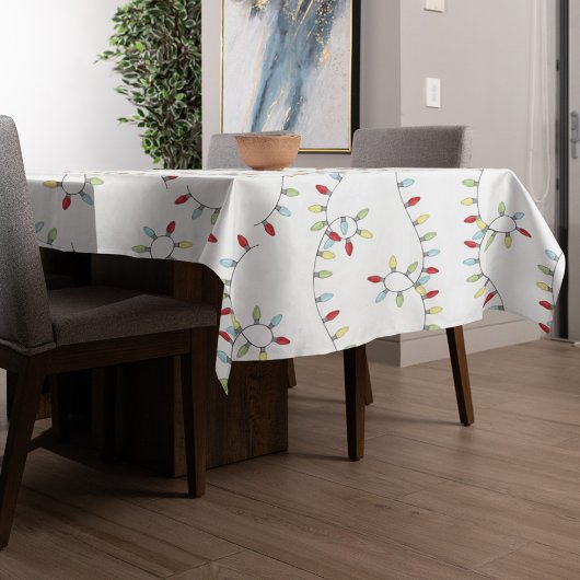 クリスマスシンプルかわいいカラフル文字列光応援 テーブルクロス