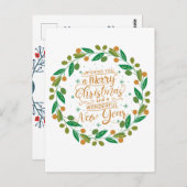 クリスマスシンプルとメリークリスマス ポストカード (正面/裏面)