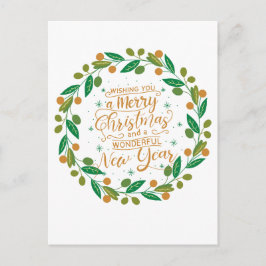 クリスマスシンプルとメリークリスマス ポストカード