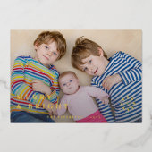 クリスマスシンプルのエレガントトレンディー写真 箔シーズンカード (正面)