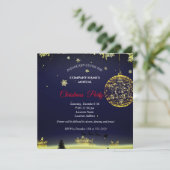 クリスマスシンプルのエレガントパーティの招待状 (スタンド正面)