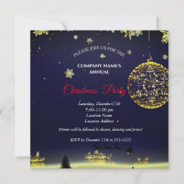 クリスマスシンプルのエレガントパーティの招待状