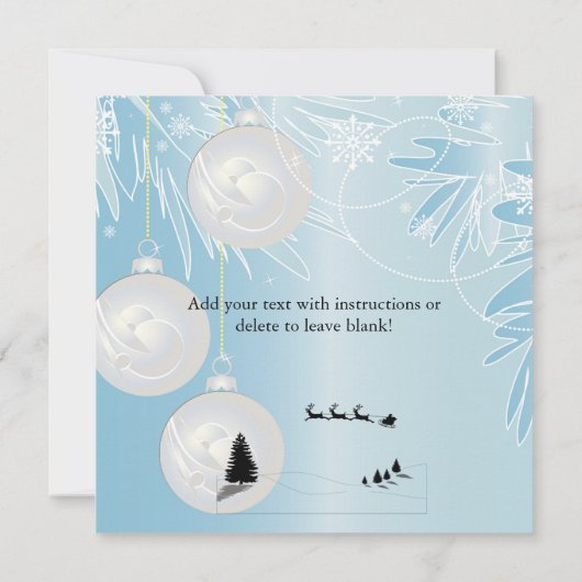 クリスマスシンプルのエレガントパーティの招待状 (裏面)