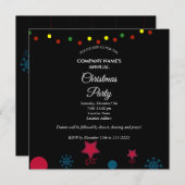 クリスマスシンプルのエレガントパーティの招待状 (正面/裏面)