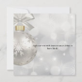 クリスマスシンプルのエレガントパーティの招待状 (裏面)