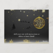 クリスマスシンプルのエレガントパーティの招待状 ポストカード (裏面)