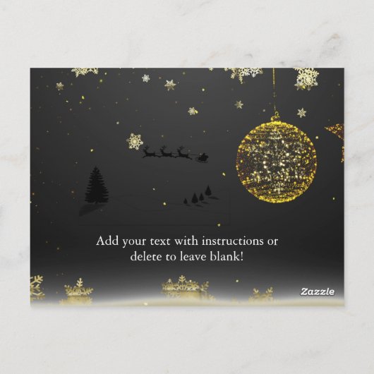 クリスマスシンプルのエレガントパーティの招待状 ポストカード (裏面)