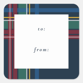 クリスマスシンプルのプレイドのプレゼントから スクエアシール