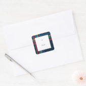 クリスマスシンプルのプレイドのプレゼントから スクエアシール (封筒)