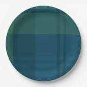 クリスマスシンプルのプレイド海軍のグリーンホリデーパーティー ペーパープレート (正面)